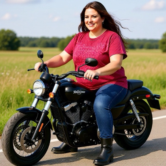 Harley-Davidson VINTAGE Vibrant Red Tee Plus Size - Picture 1 of 17